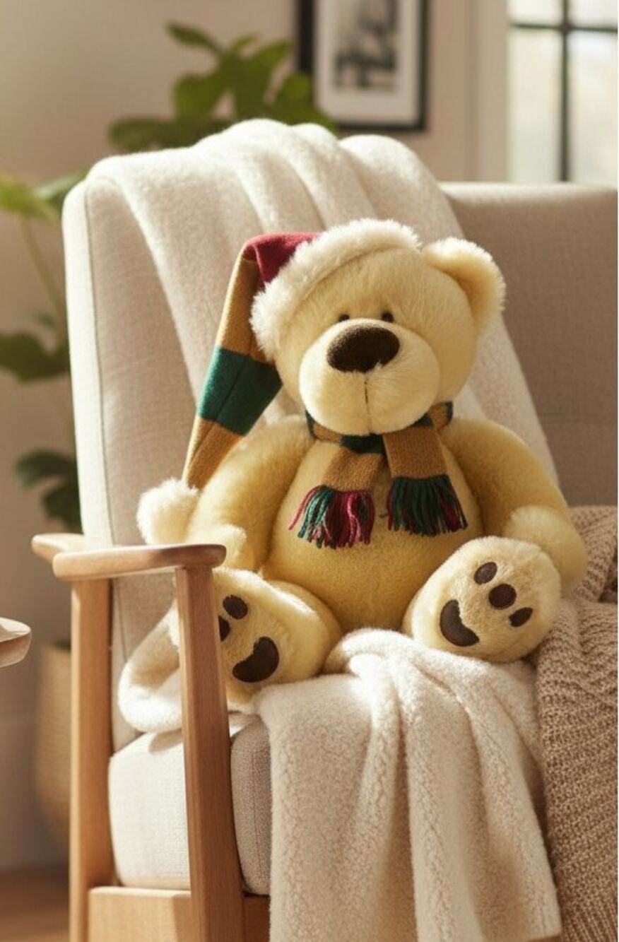 Winter Teddy Bear Brown With Stocking Hat and Scarf Large 22" Inches